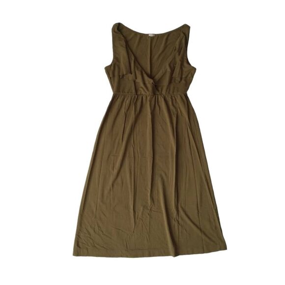 J.Crew Olive Green Jersey Knit Sleeveless Knee Length Summer Dress Women's XS - Picture 1 of 12